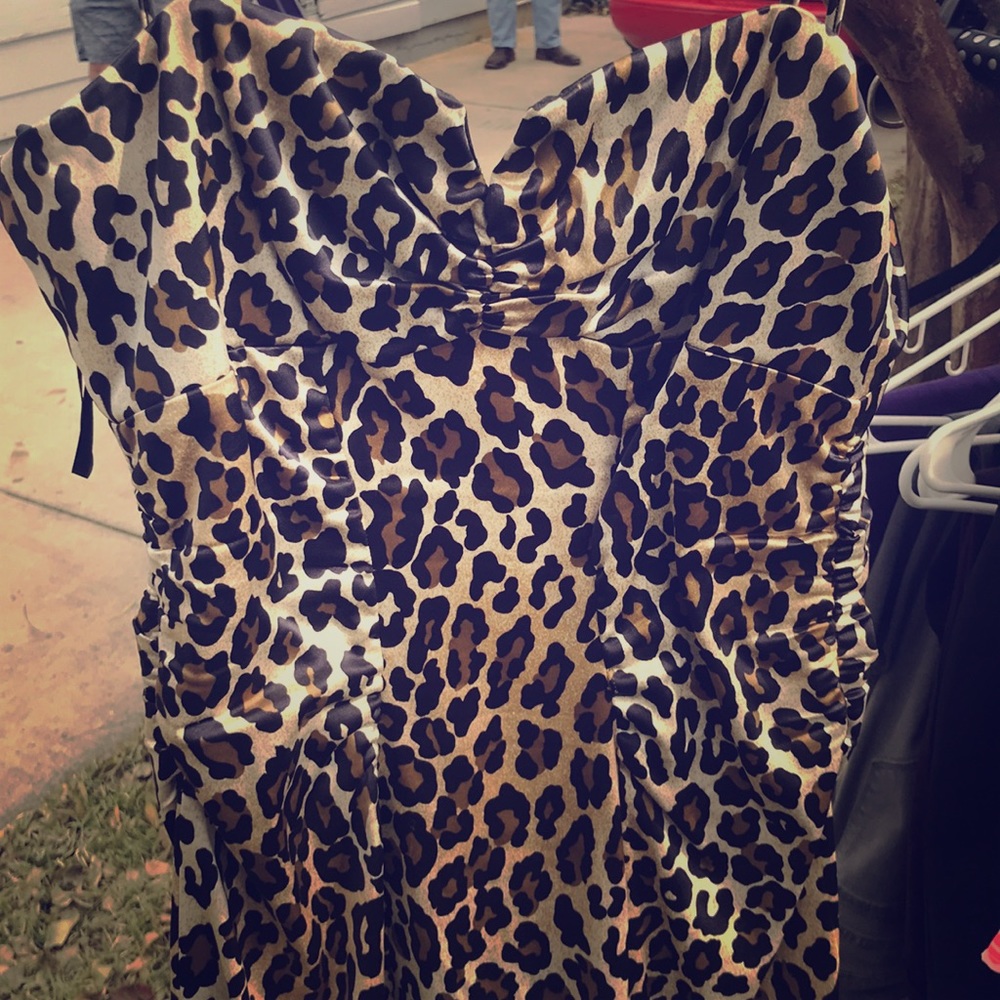 Leopard Cache women’s cocktail dress